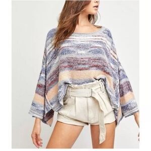 Free People Saturn Space Knit Poncho Sweater